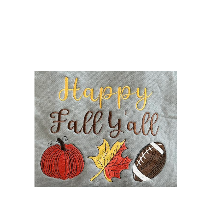 Happy Fall Ya'll Embroidery Design