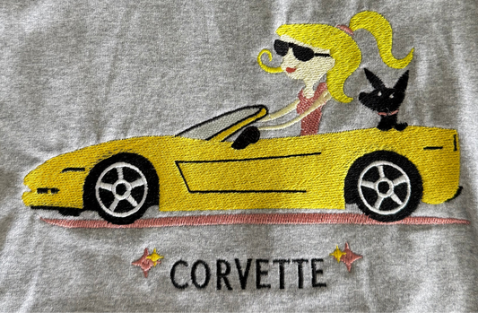 Lady in Corvette