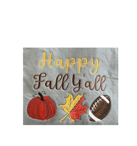 Happy Fall Ya'll Embroidery Design